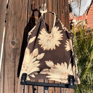 Floral Brown Tank Top